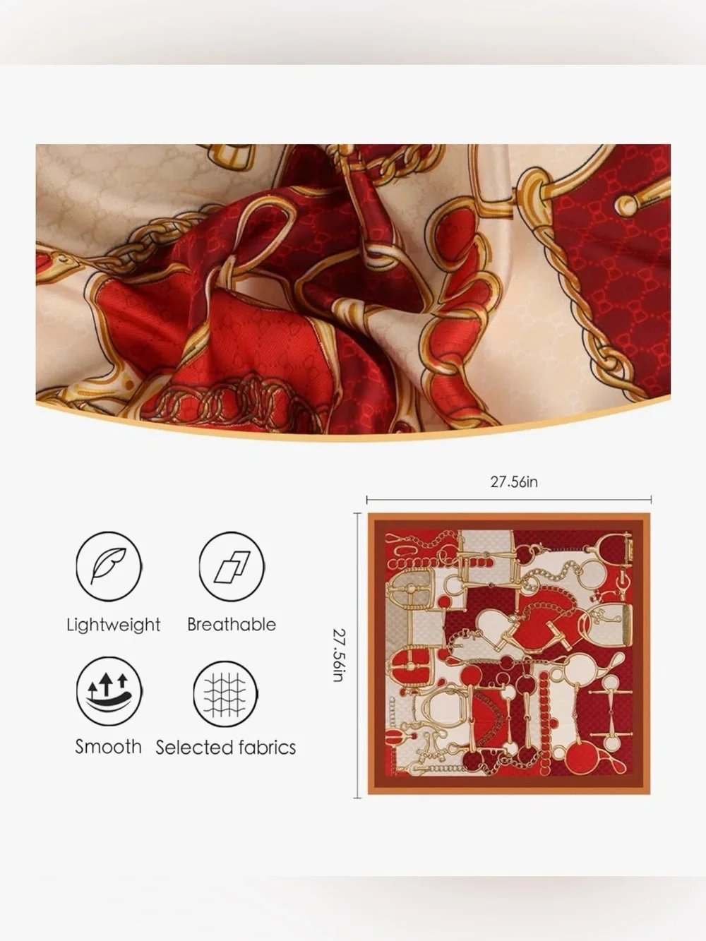 Silk Fill Satin Head Scarf for Women Hair Bandana Hair Scarf Wrap Neck Scarf